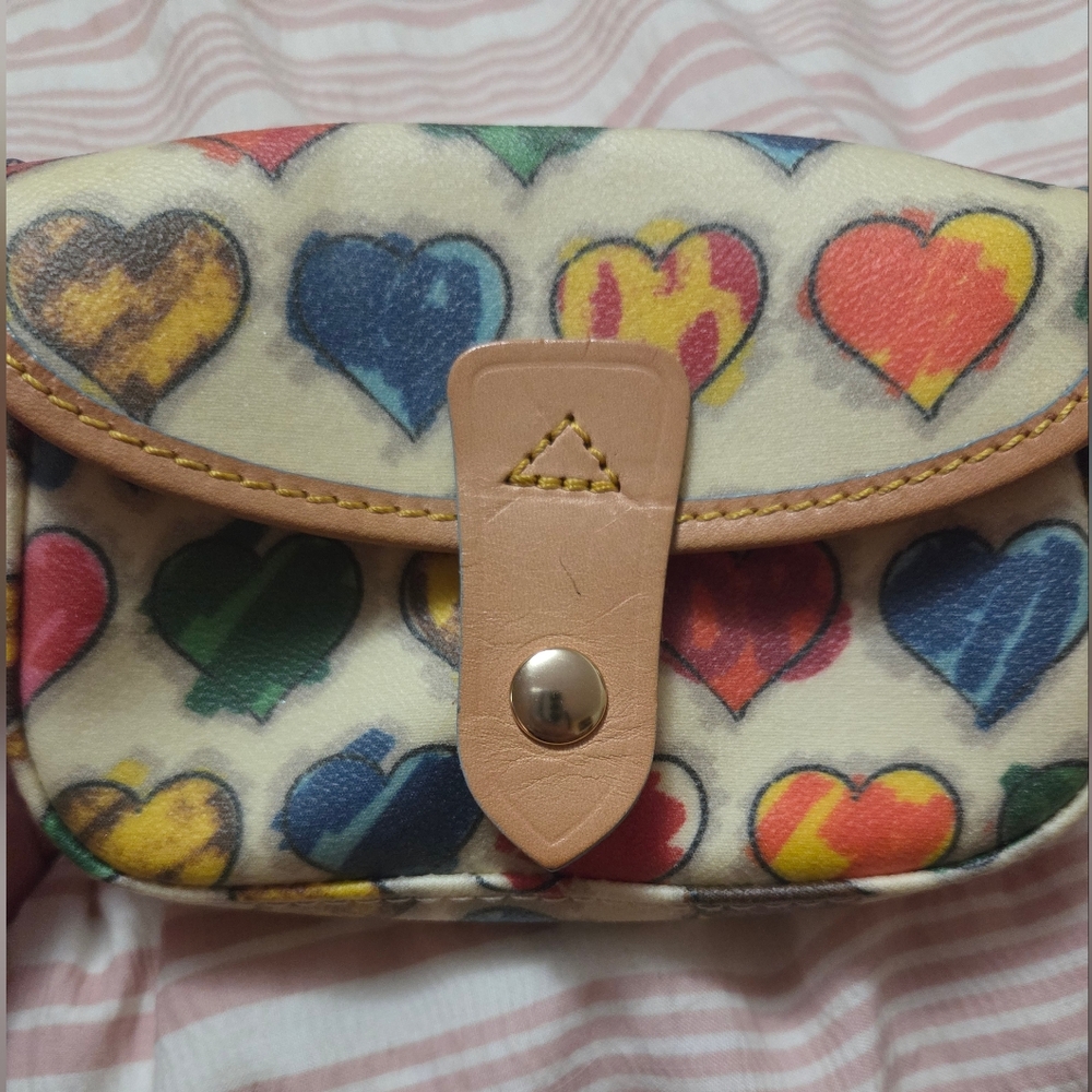 Colorful Dooney and Bourke wristlet